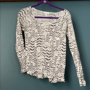 Kirra long sleeve boho feather pattern shirt